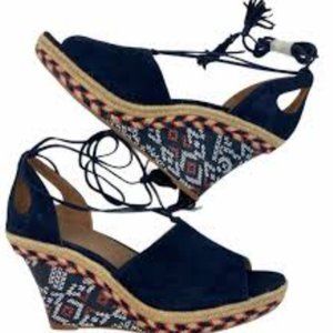 Cabi Isla wedge ankle tie sandals